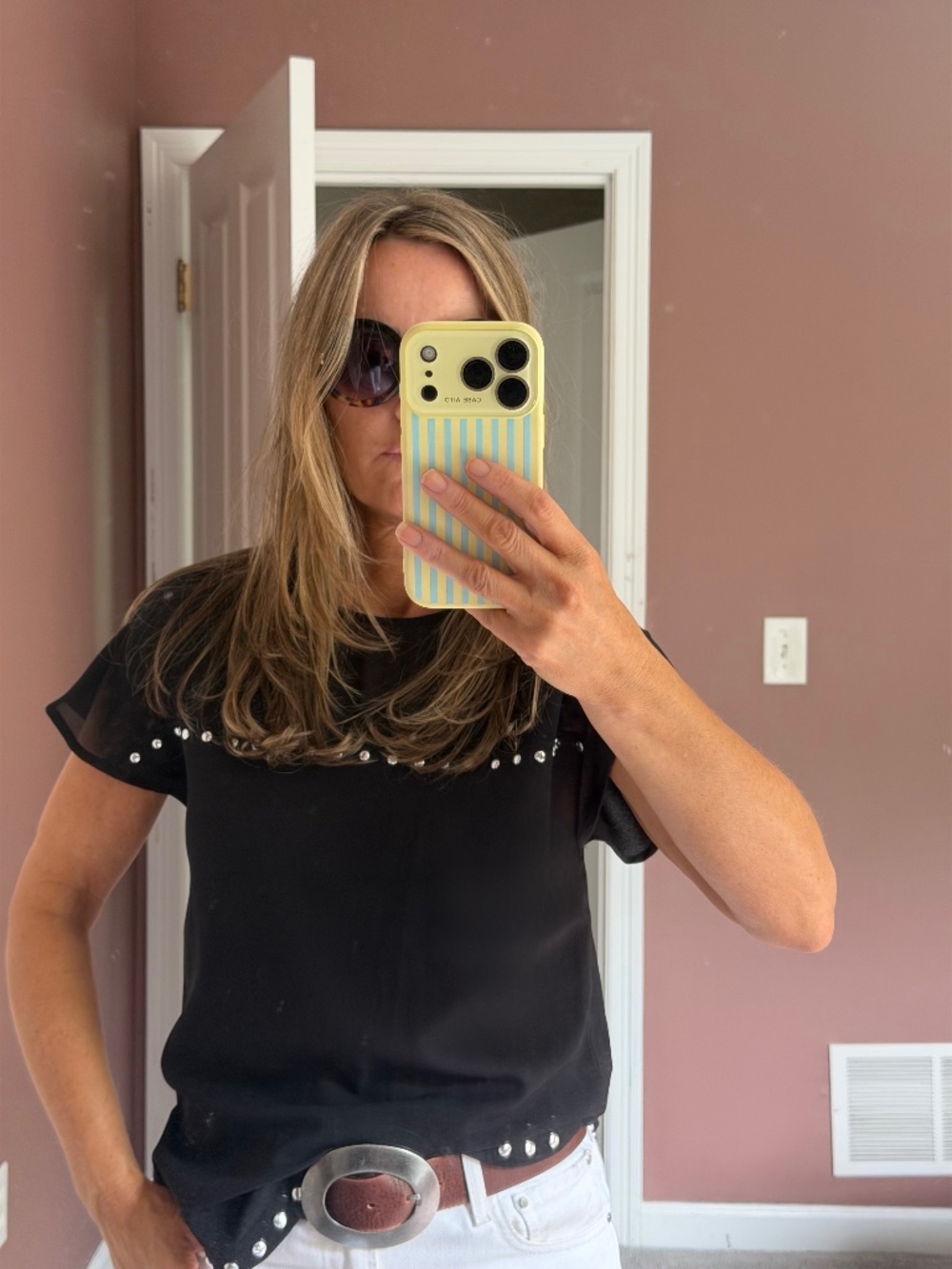 H&M studded black top NWOT